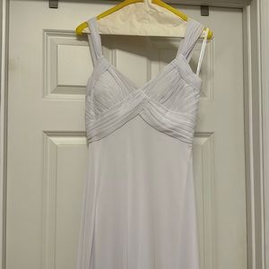 White gown, simple and elegant. Perfect for wedding, prom, or formal event!